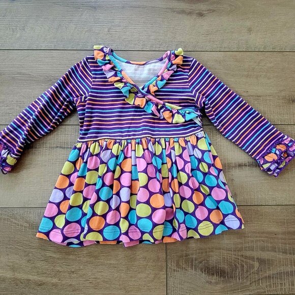 KELLY'S KIDS Colorful Girls Long Sleeve Dress - size 4/5 - Picture 1 of 8